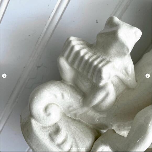 Vintage Frog Musicians Centerpiece Porcelain Ceramic Vase Planter Japan - Picture 6 of 12